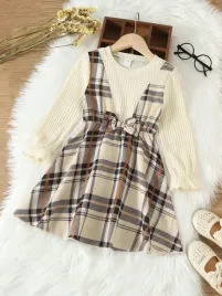 shein-dziecieca-sukienka-z-dlugim-rekawem-i-kratka-z-kokarda-104-110-1ma