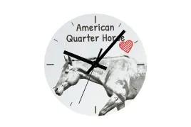 american-quarter-horse-zegar-scienny-z-koniem-zegarek-na-polke-z-nadrukiem-personalizowana-dekoracja-domu-marki-art-dog