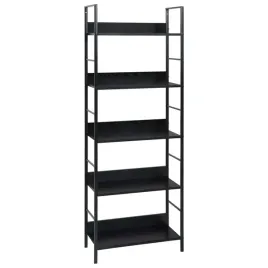 regal-5-poziomowy-industrial-stal-i-drewnopochodny-czarny-60x276x1585-cm