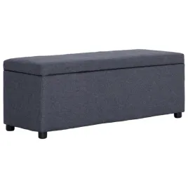 lawka-ze-schowkiem-tapicerowana-poliestrem-ciemnoszara-116x38x43-cm