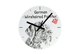 wyzel-niemiecki-szorstkowlosy-drahthaar-i-zegar-scienny-z-psem-zegarek-na-polke-z-nadrukiem-personalizowana-dekoracja-domu-marki-art-dog