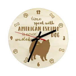 american-eskimo-dog-american-spitz-zegar-z-psem-zegar-drewniany-zegar-scienny-dla-milosnikow-psow-zegar-na-biurko-i-polke-art-dog