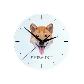 shiba-inu-geometryczny-zegar-scienny-ze-zdjeciem-i-napisem-marki-art-dog