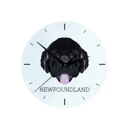 nowofundland-nowofoundland-wodolaz-geometryczny-zegar-scienny-ze-zdjeciem-i-napisem-marki-art-dog
