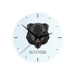 bouvier-des-flandres-geometryczny-zegar-scienny-ze-zdjeciem-i-napisem-marki-art-dog