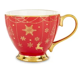 kubek-christmas-porcelanowy-czerwono-zloty-95x145x11-cm-wzor-1