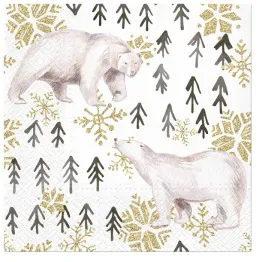serwetki-glitter-pollar-bears-papierowe-zloto-bialo-zielone-33x33-cm