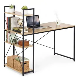 biurko-komputerowe-szkolne-120x60-cm-regal-z-3-polkami-loft-jasny-dab-moder