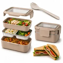 sniadaniowka-lunch-box-z-widelcem-stal-nierdzewna-2-poziomy-kremowy-pjm5