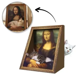 drapak-domek-dla-kota-obraz-ramka-mona-lisa-legowisko-kot29
