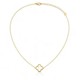 naszyjnik-stal-szlachetna-pozlacana-14k-zlotem-13mm-biala-koniczynka-nst22