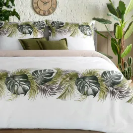posciel-bawelna-amber-160x200-70x80-biala-zielone-liscie-monstery