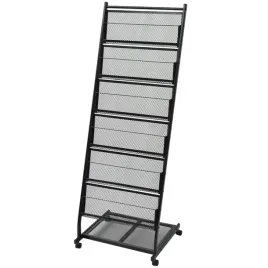 stojak-na-gazety-i-ksiazki-z-obrotowymi-kolkami-475x43x133-cm-czarny