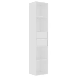 regal-minimalistyczny-bialy-z-4-polkami-i-2-szufladami-36x30x171-cm