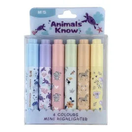 zakreslacze-mini-6szt-animals-mandg