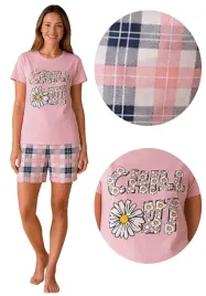 pizama-damska-rozowa-chill-out-bawelna-spodnie-3-4-xl
