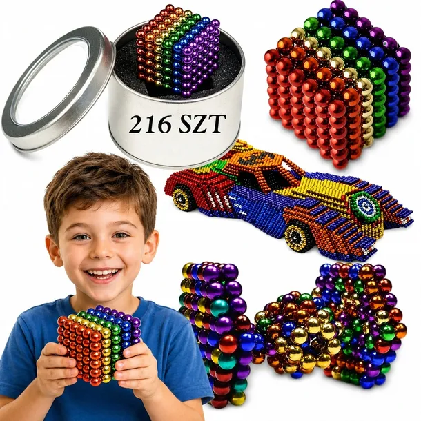 DUŻE NEOCUBE KULKI MAGNETYCZNE 216 DZIECI 5MM TĘCZOWE 5 MM KOLOROWE PREZENT