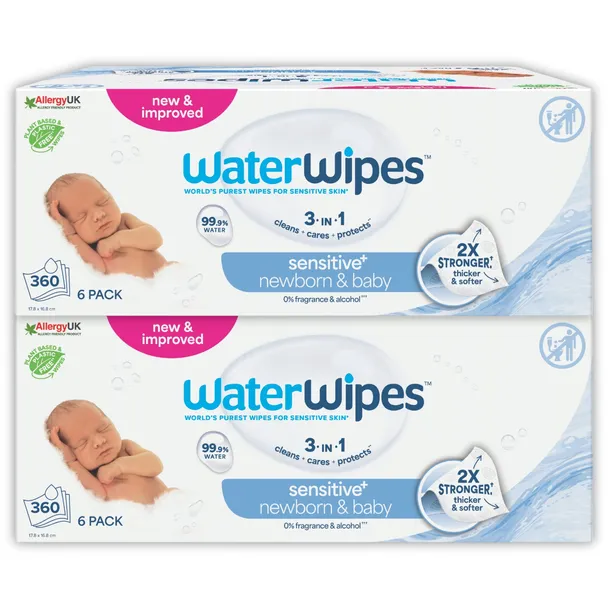 WaterWipes Chusteczki Nawilżane dla Dzieci BIO 720szt 12x60 99,9% Wody