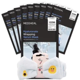 zestaw-koreanskich-masek-nawilzajacych-w-plachcie-mediheal-10x25ml-opaska