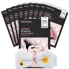 zestaw-masek-ujedrniajaca-nawilzajaca-w-plachcie-mediheal-10x25ml-opaska
