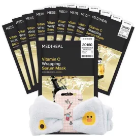 zestaw-masek-rozjasniajaca-w-plachcie-witamina-c-mediheal-10x25ml-opaska