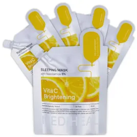 mediheal-zestaw-rozjasniajacych-masek-na-noc-z-witamina-c-zelowe-5-x-20ml