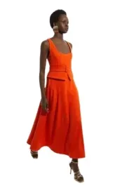 karen-millen-pomaranczowa-sukienka-rozkloszowana-z-paskiem-42-b-t