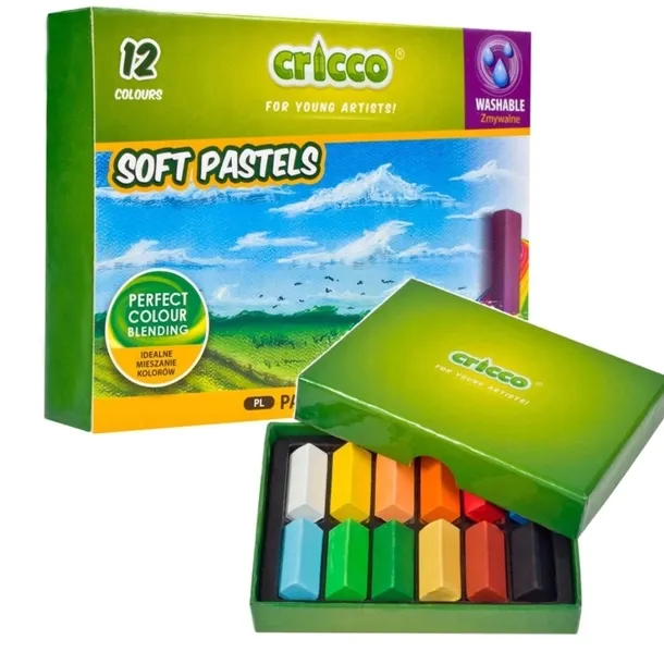KREDKI PASTELE SUCHE CRICCO 12 Soczystych Kolorów