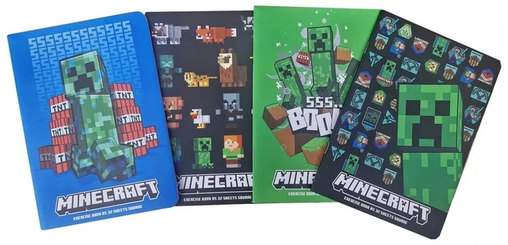 MINECRAFT ZESZYT SZKOLNY A5 32k kratka MINECRAFT
