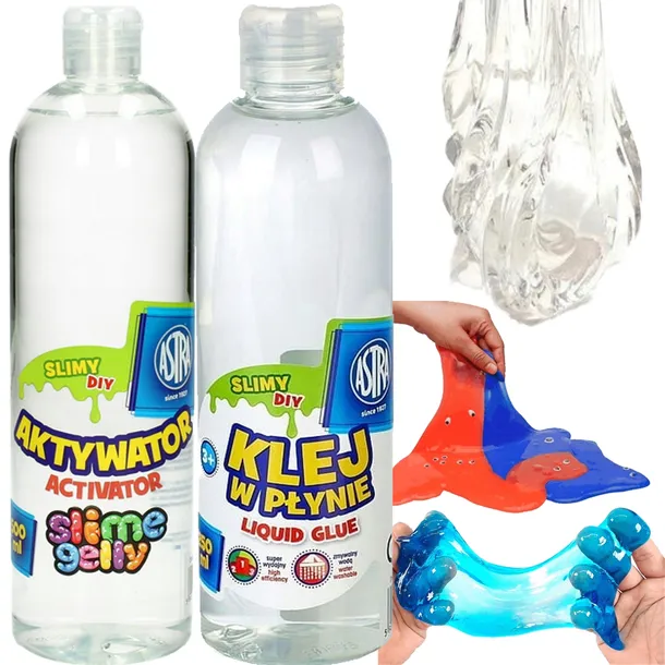 ASTRA AKTYWATOR 500 ml + KLEJ W PŁYNIE transparentny 500 ml SLIME GELLY