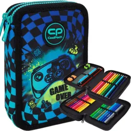 coolpack-piornik-szkolny-dwukomorowy-z-wyposazeniem-kredki-pisaki-gamer