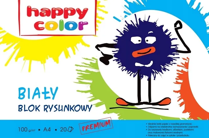 #HAPPY COLOR BLOK RYSUNKOWY A4 20ARK BIAŁY PREMIUM