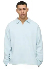 boohooman-meska-koszulka-polo-dlugi-rekaw-jasnoniebieska-bez-wzoru-l-z3a