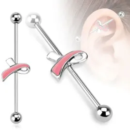 kolczyk-industrial-rozowa-wstazka-piercing-chrzastki-piercing4u