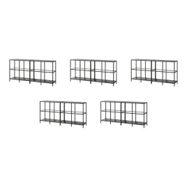 5-szt-regal-modulowy-200x36x93-cm-czarnybraz-szklo-stal