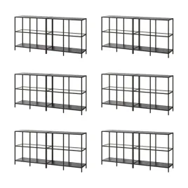 6-szt-regal-modulowy-200x36x93-cm-czarnybraz-szklo-stal