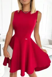 397-1-elegancka-sukienka-z-dluzszym-tylem-czerwona-z-brokatem-s
