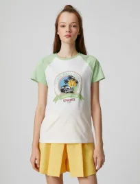 koton-t-shirt-damski-bialo-zielony-z-nadrukiem-lato-xs-7ba