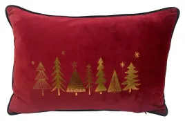 poduszka-swiateczna-welurowa-burgundowa-ze-zlotymi-choinkami-prostokatna