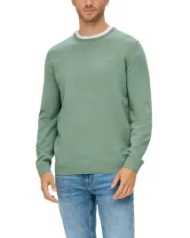 s-oliver-zielony-sweter-meski-bawelniany-polgolf-casual-m-7ba