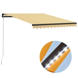 recznie-zwijana-markiza-z-led-300-x-250-cm-zolto-biala-szara-rama