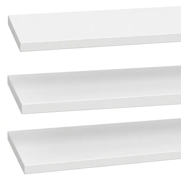 3X PÓŁKA ŚCIENNA 80 CM BIAŁA Z KOŁKAMI NIEWIDOCZNY MONTAŻ
