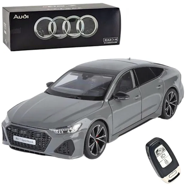 METALOWY MODEL AUDI RS7 SAMOCHÓD Z PILOTEM LED DŹWIĘK AUTO 1:18 PREZENT