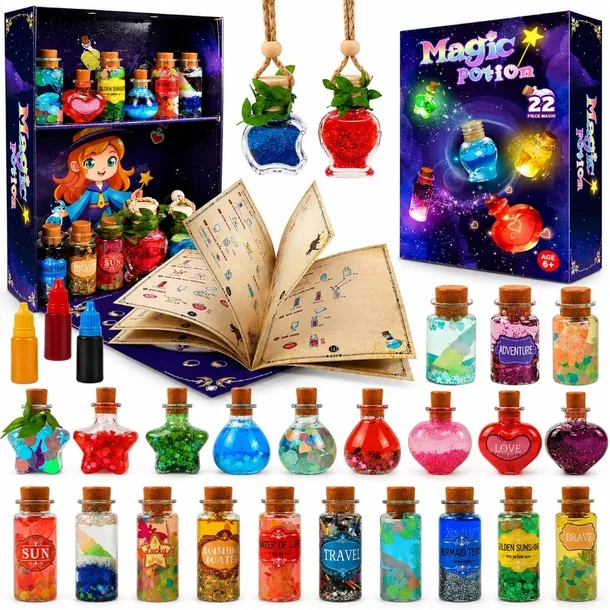 Zestaw Do Tworzenia Magicznych Mikstur 22 Eliksiry Świecące w Ciemności DIY