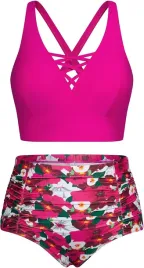 stroj-kapielowy-bikini-wysoki-stan-hanna-nikole-rozowy-kwiaty-20w-50
