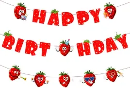 baner-strawberry-happy-birthday-truskawkowe-dekoracje-urodzinowe