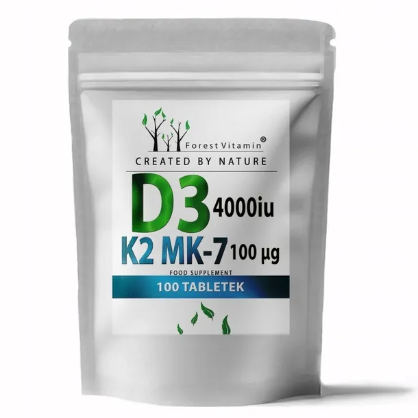 WITAMINA D3 4000 IU + K2 MK-7 100 MCG 100 TABLETEK FORTE FOREST VITAMIN