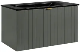 zielona-szafka-z-czarna-umywalka-81-cm-lakierowana-frezowany-front-szuflady
