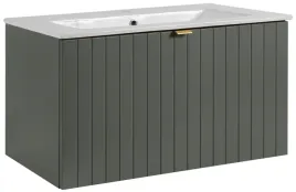 szafka-z-umywalka-81-cm-zielen-lakierowana-frezowany-front-2-szuflady-mdf