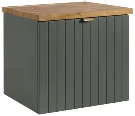 szafka-pod-umywalke-zielen-lakier-51-cm-blat-drewno-front-frezowany-mdf